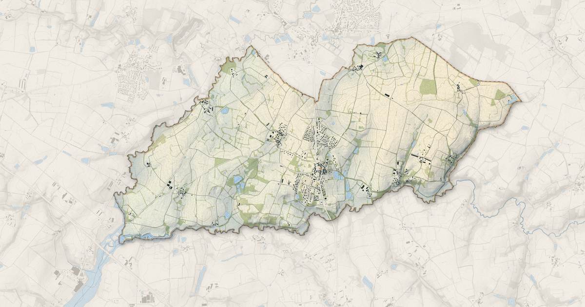 Portrait cartographique de La Chapelle-Palluau : relief, eau, forêts, bâti et voies, calculés à partir des données de l'IGN