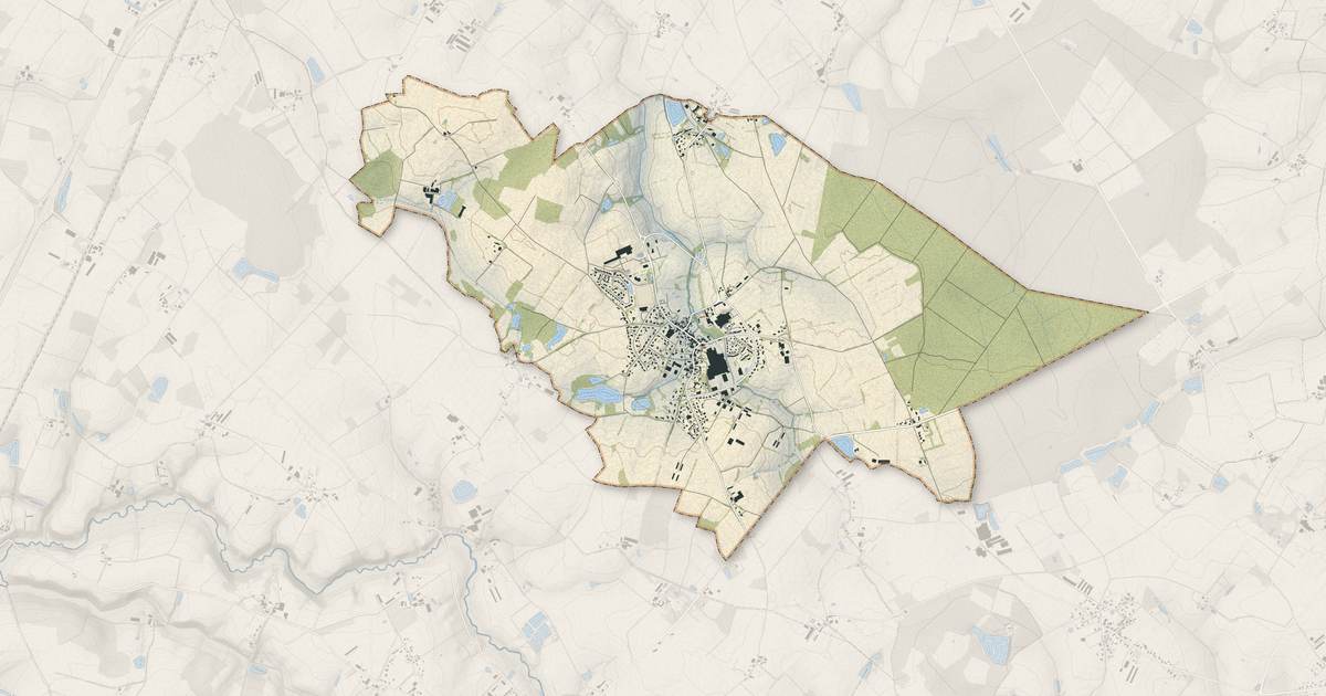 Portrait cartographique de La Copechagnière : relief, eau, forêts, bâti et voies, calculés à partir des données de l'IGN