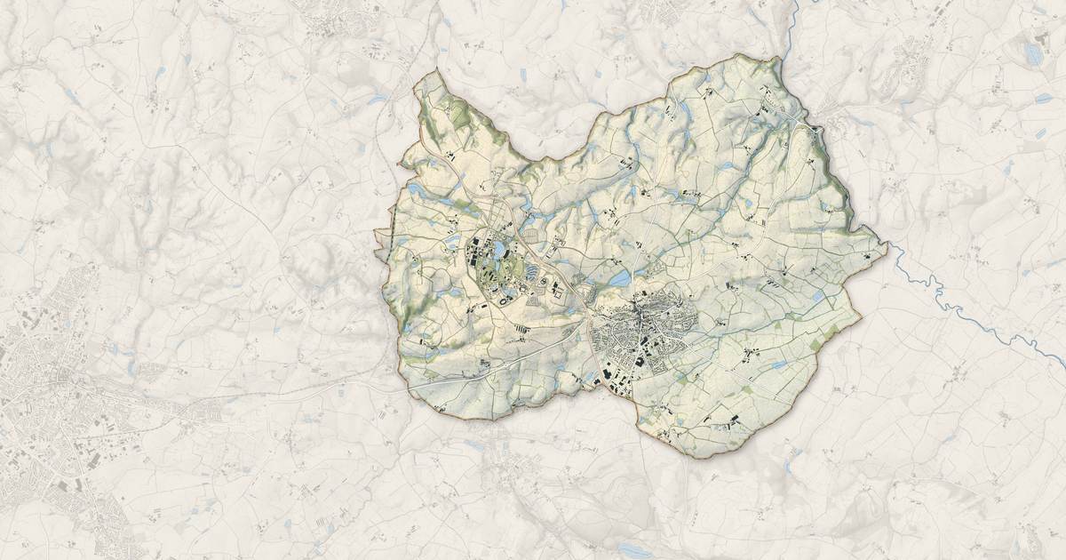 Portrait cartographique de Les Epesses : relief, eau, forêts, bâti et voies, calculés à partir des données de l'IGN