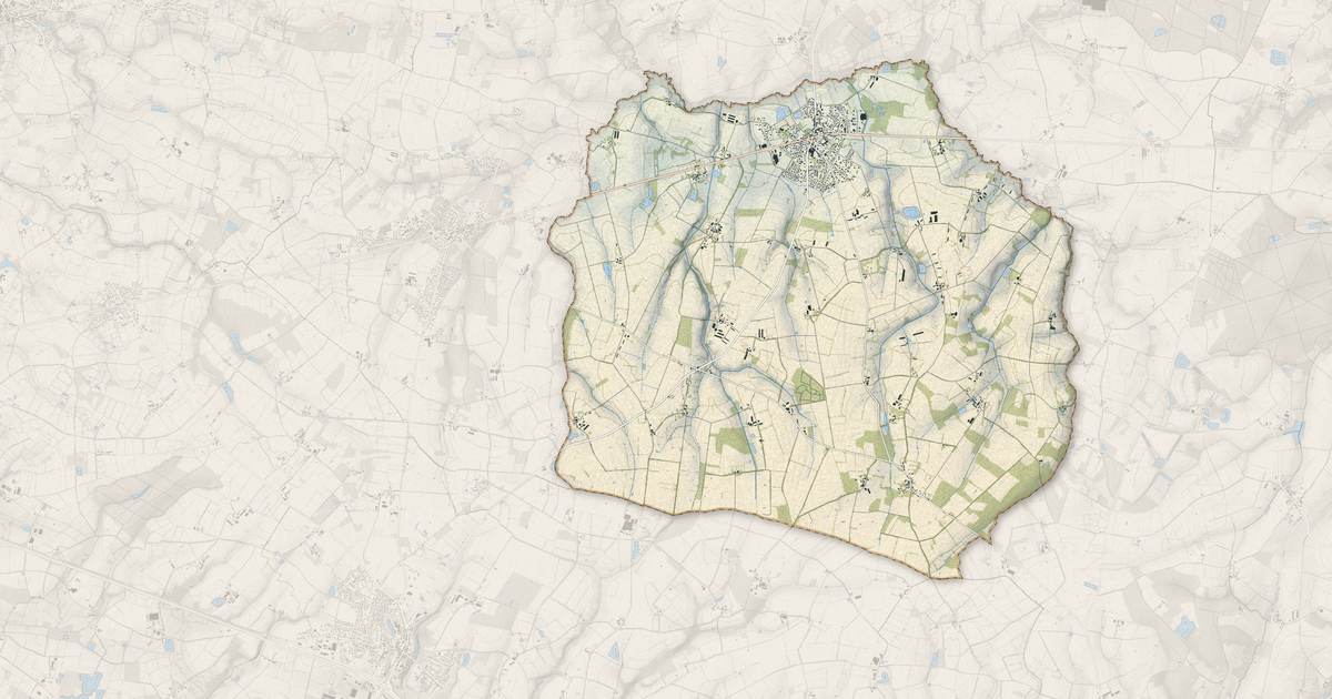 Portrait cartographique de Falleron : relief, eau, forêts, bâti et voies, calculés à partir des données de l'IGN