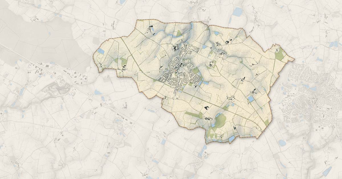Portrait cartographique de La Genétouze : relief, eau, forêts, bâti et voies, calculés à partir des données de l'IGN