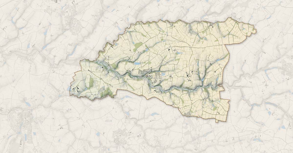 Portrait cartographique de Le Girouard : relief, eau, forêts, bâti et voies, calculés à partir des données de l'IGN