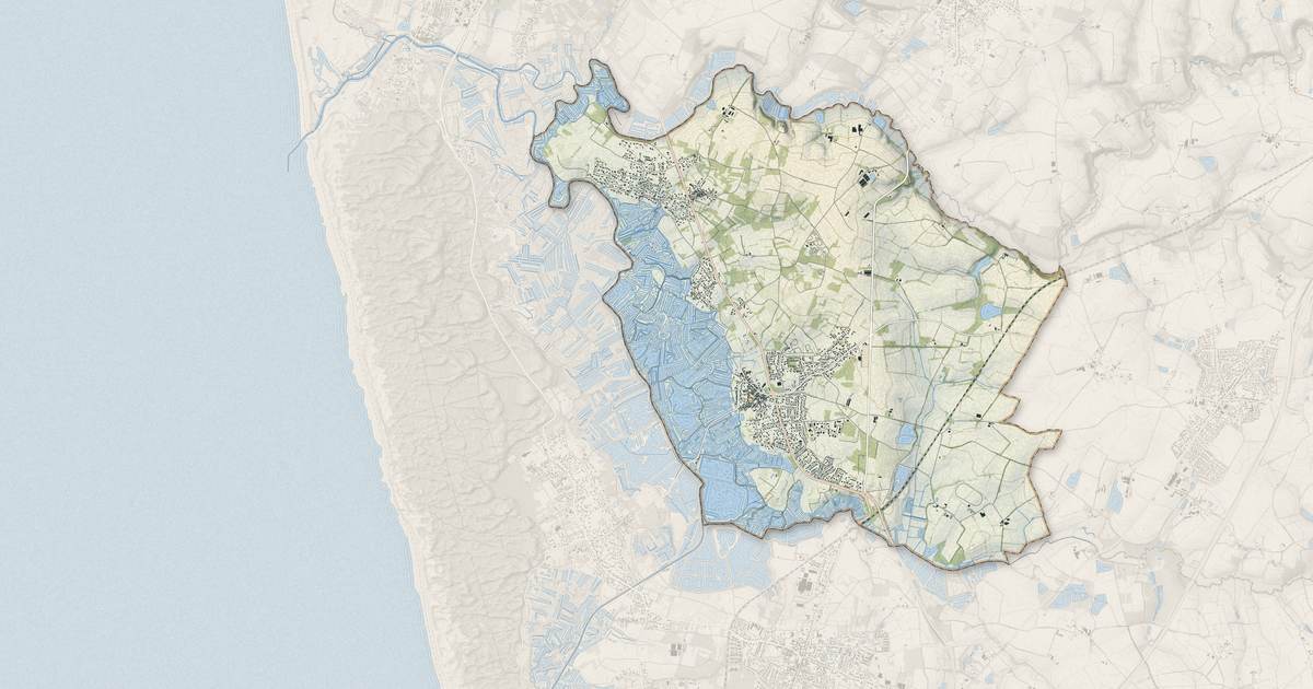 Portrait cartographique de L'Île-d'Olonne : relief, eau, forêts, bâti et voies, calculés à partir des données de l'IGN