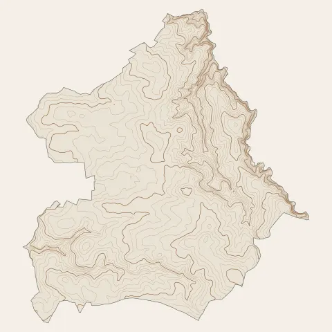 Les Landes-Genusson : courbes de niveau