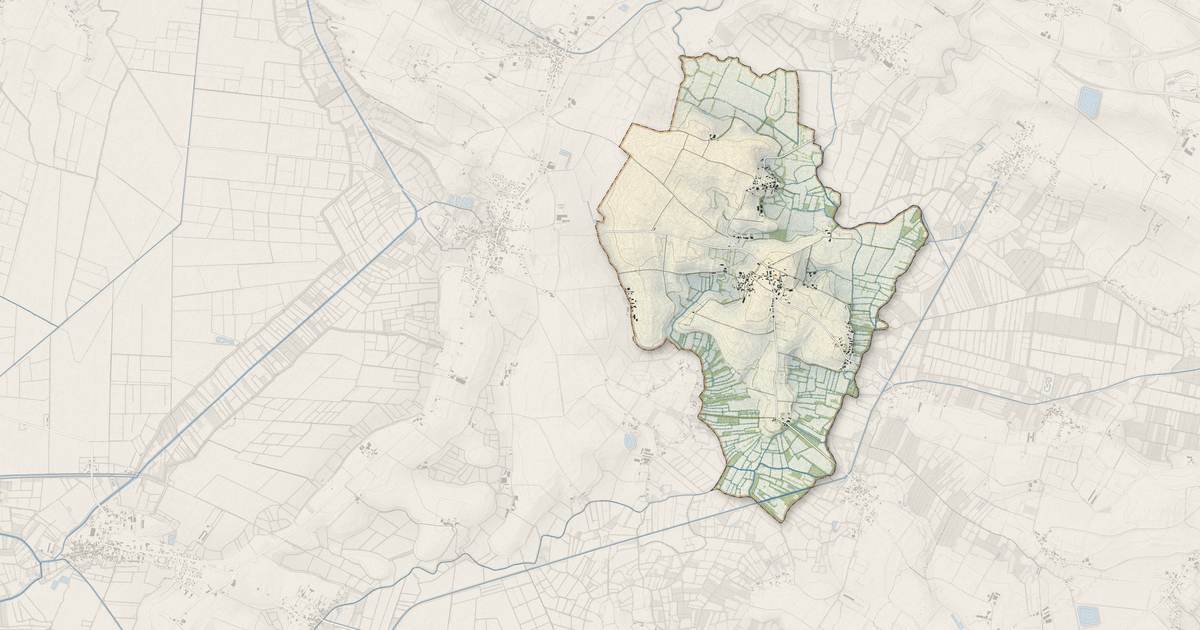 Portrait cartographique de Liez : relief, eau, forêts, bâti et voies, calculés à partir des données de l'IGN
