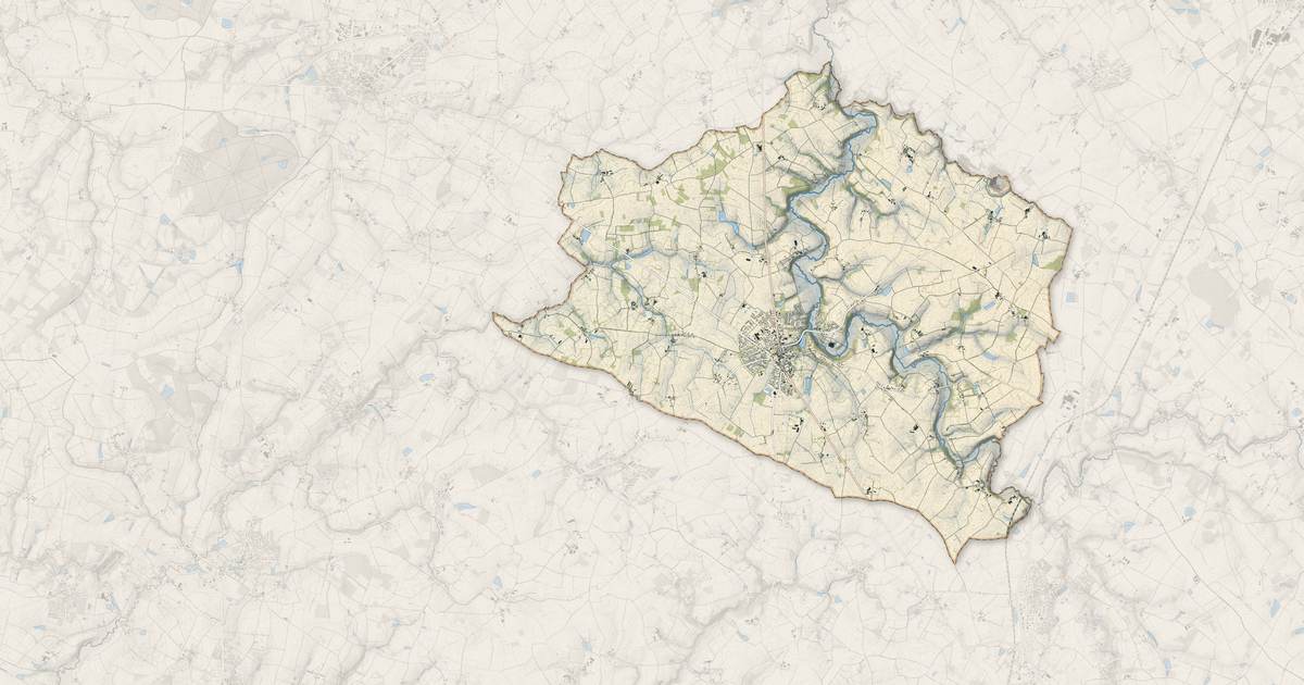 Portrait cartographique de Les Lucs-sur-Boulogne : relief, eau, forêts, bâti et voies, calculés à partir des données de l'IGN