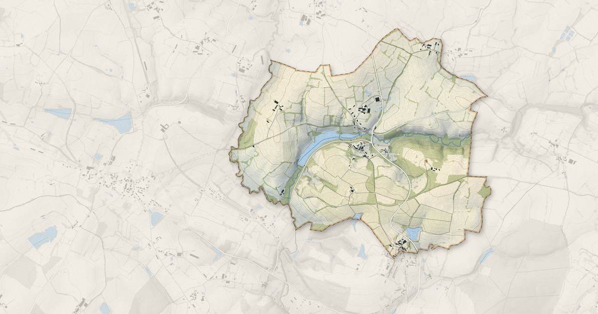 Portrait cartographique de Marillet : relief, eau, forêts, bâti et voies, calculés à partir des données de l'IGN