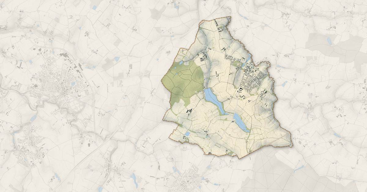 Portrait cartographique de Mesnard-la-Barotière : relief, eau, forêts, bâti et voies, calculés à partir des données de l'IGN