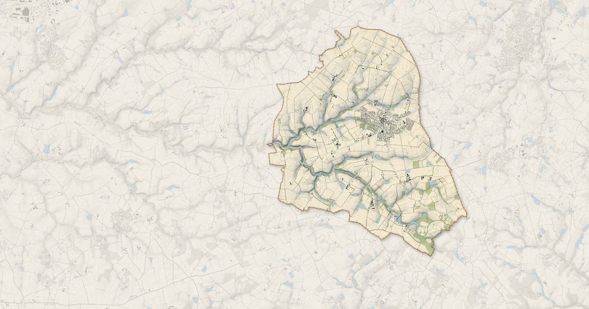 Portrait cartographique de Nieul-le-Dolent : relief, eau, forêts, bâti et voies, calculés à partir des données de l'IGN