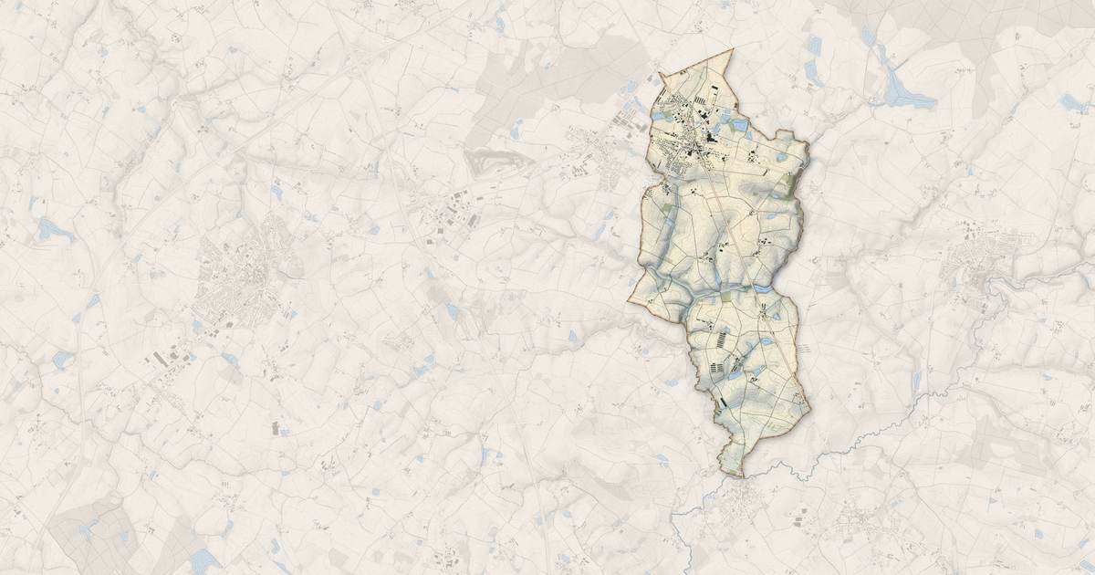 Portrait cartographique de L'Oie : relief, eau, forêts, bâti et voies, calculés à partir des données de l'IGN