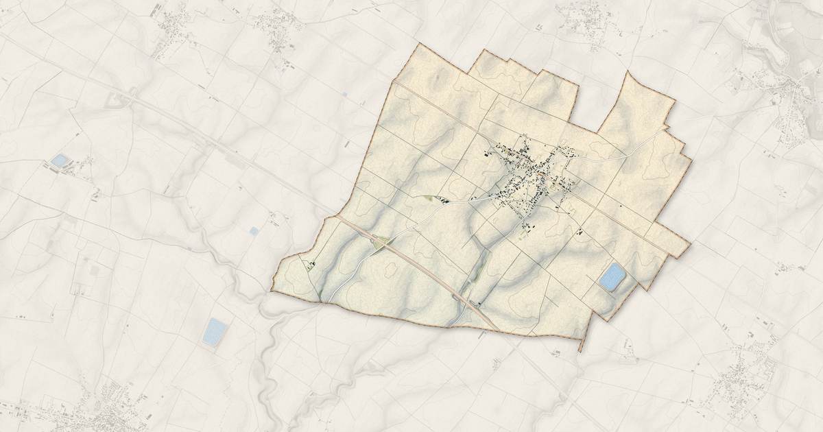 Portrait cartographique de Pouillé : relief, eau, forêts, bâti et voies, calculés à partir des données de l'IGN