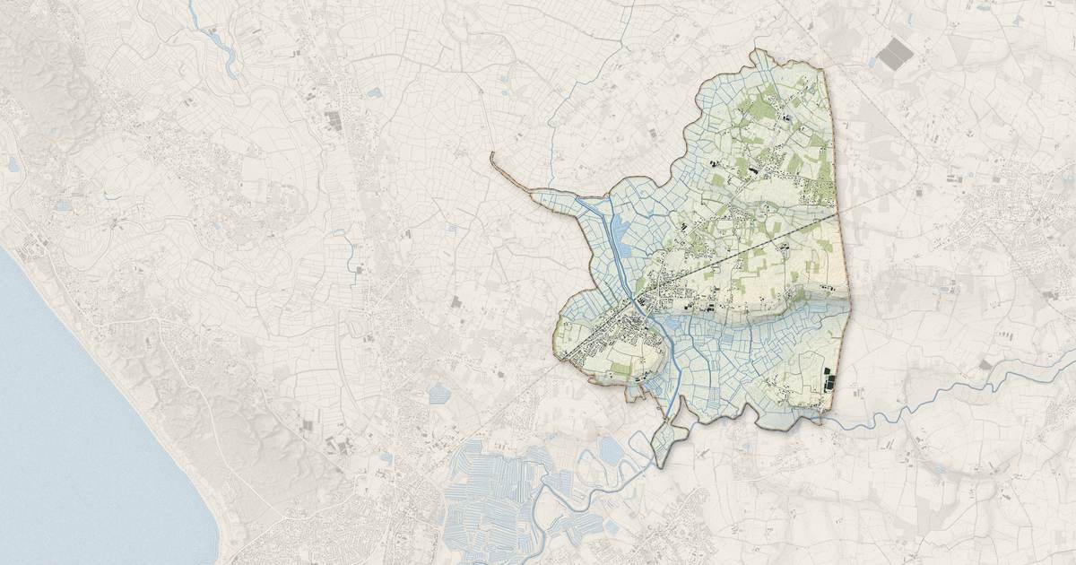 Portrait cartographique de Notre-Dame-de-Riez : relief, eau, forêts, bâti et voies, calculés à partir des données de l'IGN