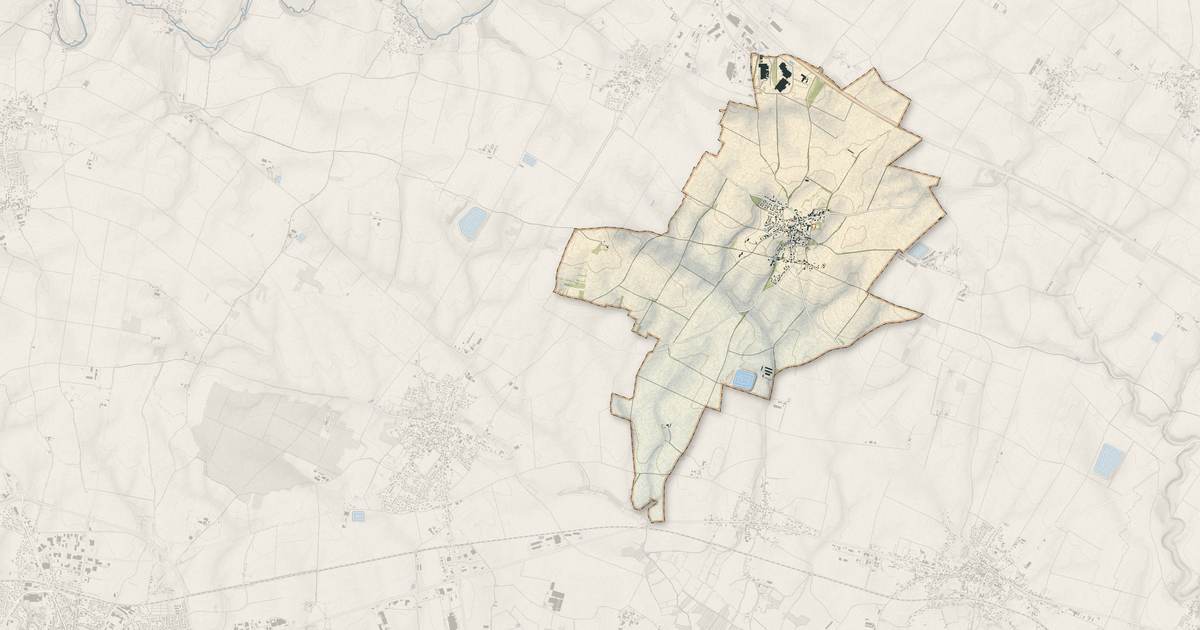 Portrait cartographique de Saint-Aubin-la-Plaine : relief, eau, forêts, bâti et voies, calculés à partir des données de l'IGN