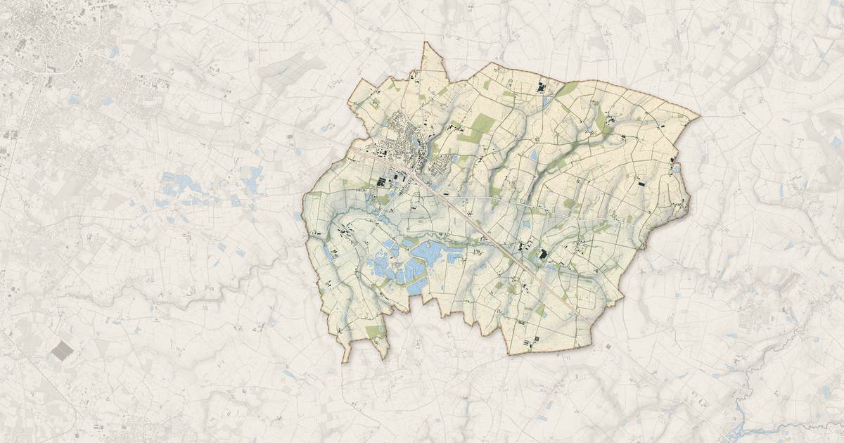 Portrait cartographique de Saint-Christophe-du-Ligneron : relief, eau, forêts, bâti et voies, calculés à partir des données de l'IGN