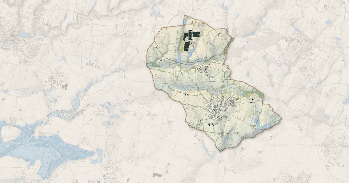 Portrait cartographique de Saint-Hilaire-la-Forêt : relief, eau, forêts, bâti et voies, calculés à partir des données de l'IGN