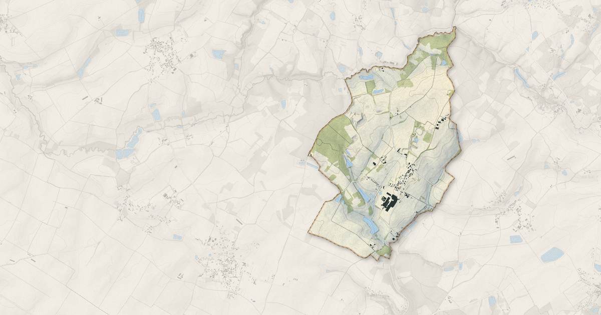 Portrait cartographique de Saint-Martin-des-Fontaines : relief, eau, forêts, bâti et voies, calculés à partir des données de l'IGN