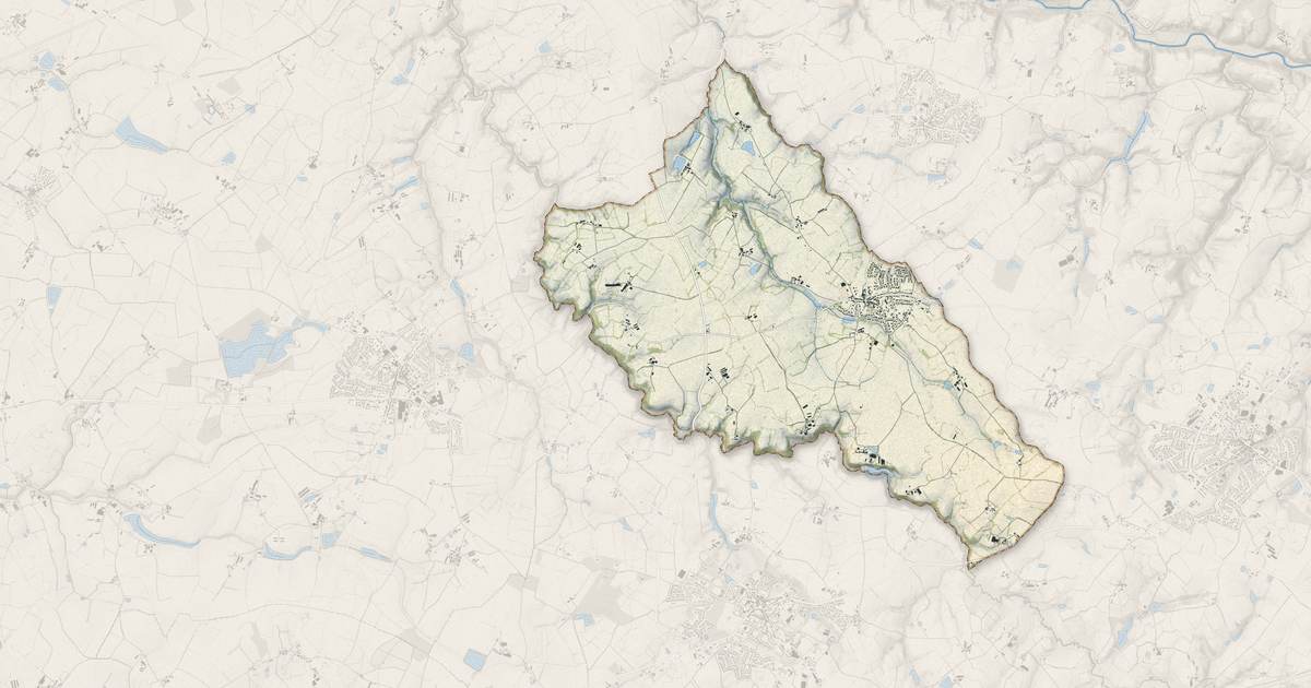 Portrait cartographique de Saint-Martin-des-Tilleuls : relief, eau, forêts, bâti et voies, calculés à partir des données de l'IGN