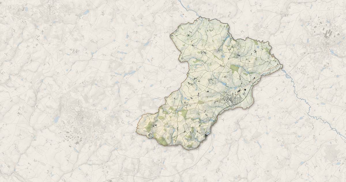 Portrait cartographique de Saint-Mesmin : relief, eau, forêts, bâti et voies, calculés à partir des données de l'IGN