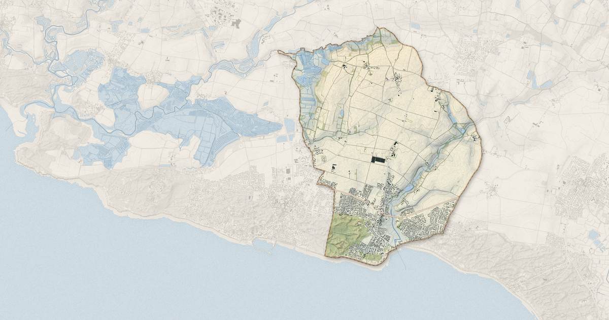 Portrait cartographique de Saint-Vincent-sur-Jard : relief, eau, forêts, bâti et voies, calculés à partir des données de l'IGN