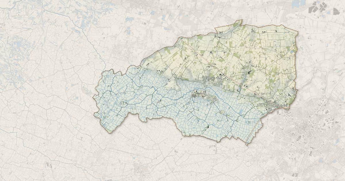 Portrait cartographique de Sallertaine : relief, eau, forêts, bâti et voies, calculés à partir des données de l'IGN