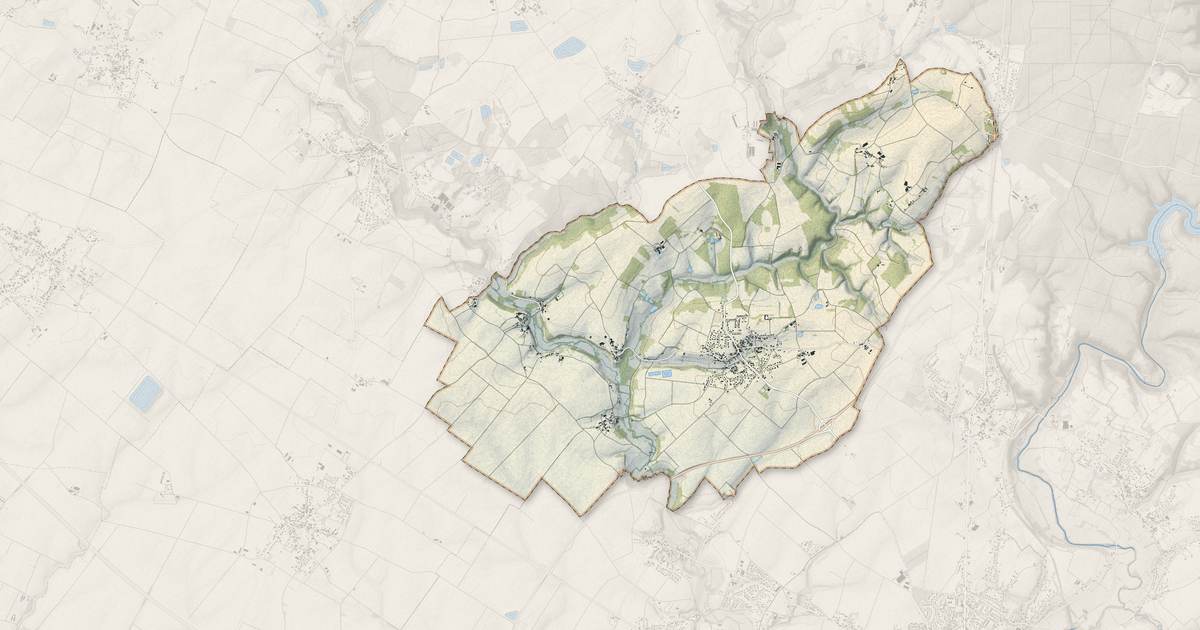 Portrait cartographique de Sérigné : relief, eau, forêts, bâti et voies, calculés à partir des données de l'IGN