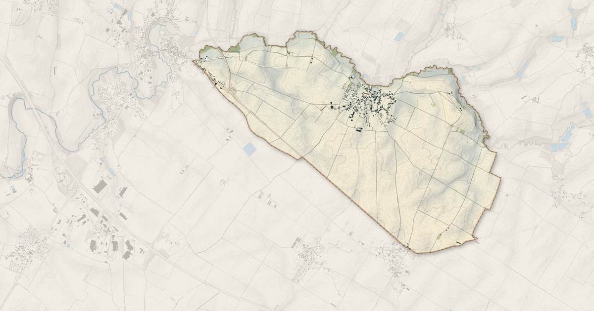 Portrait cartographique de Thiré : relief, eau, forêts, bâti et voies, calculés à partir des données de l'IGN
