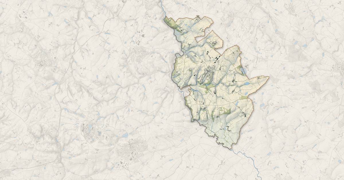 Portrait cartographique de Treize-Vents : relief, eau, forêts, bâti et voies, calculés à partir des données de l'IGN