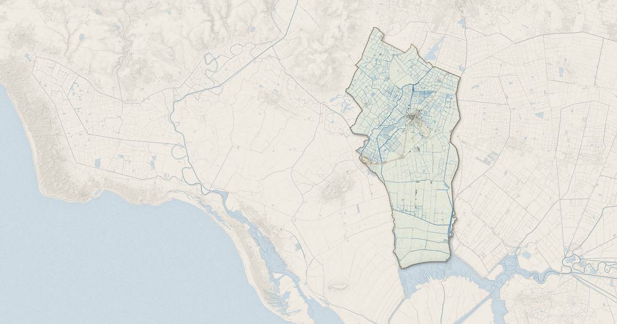 Portrait cartographique de Triaize : relief, eau, forêts, bâti et voies, calculés à partir des données de l'IGN
