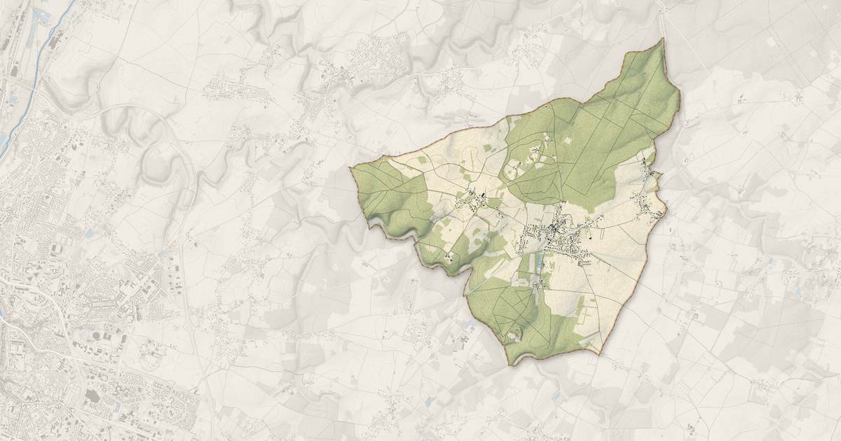 Portrait cartographique de Bignoux : relief, eau, forêts, bâti et voies, calculés à partir des données de l'IGN