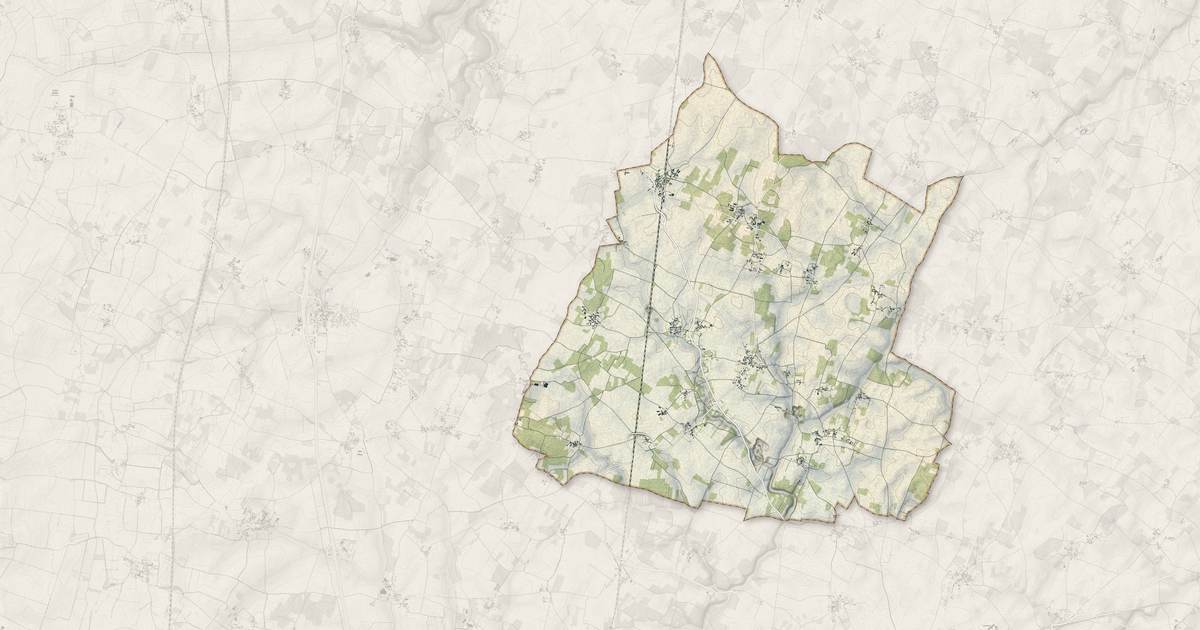 Portrait cartographique de Blanzay : relief, eau, forêts, bâti et voies, calculés à partir des données de l'IGN