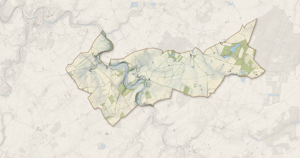 Portrait cartographique de Brion : relief, eau, forêts, bâti et voies, calculés à partir des données de l'IGN