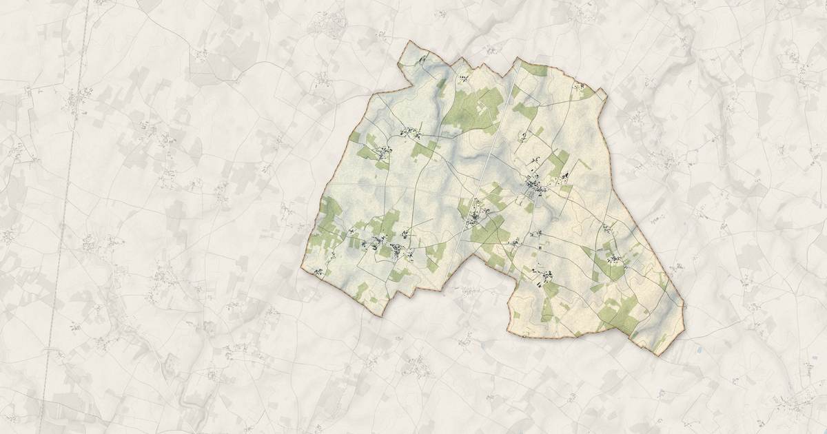 Portrait cartographique de Champniers : relief, eau, forêts, bâti et voies, calculés à partir des données de l'IGN