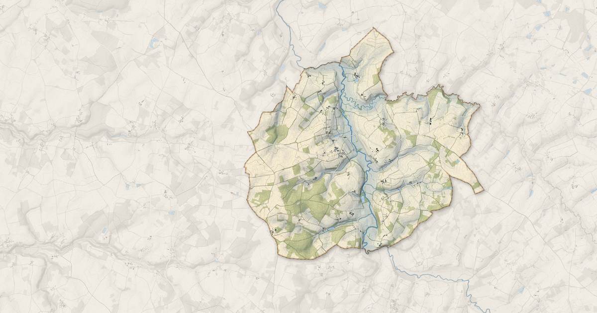 Portrait cartographique de Chatain : relief, eau, forêts, bâti et voies, calculés à partir des données de l'IGN