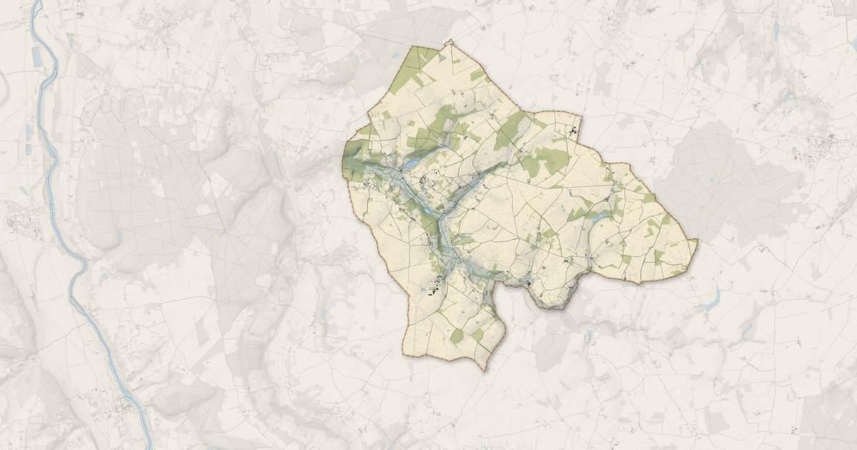 Portrait cartographique de Chenevelles : relief, eau, forêts, bâti et voies, calculés à partir des données de l'IGN