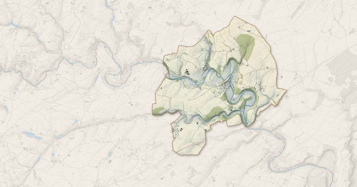 Portrait cartographique de Curzay-sur-Vonne : relief, eau, forêts, bâti et voies, calculés à partir des données de l'IGN