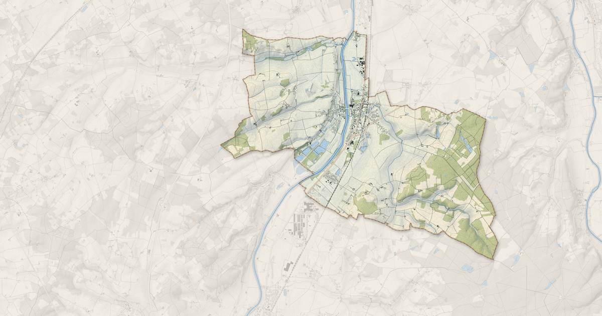 Portrait cartographique de Dangé-Saint-Romain : relief, eau, forêts, bâti et voies, calculés à partir des données de l'IGN
