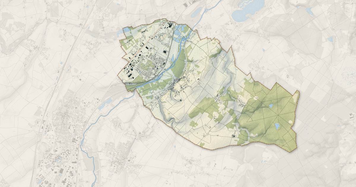 Portrait cartographique de Dissay : relief, eau, forêts, bâti et voies, calculés à partir des données de l'IGN