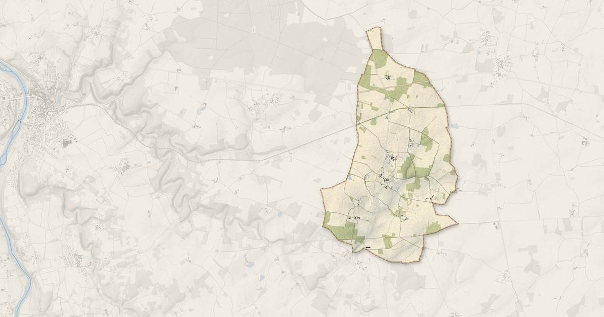 Portrait cartographique de Fleix : relief, eau, forêts, bâti et voies, calculés à partir des données de l'IGN