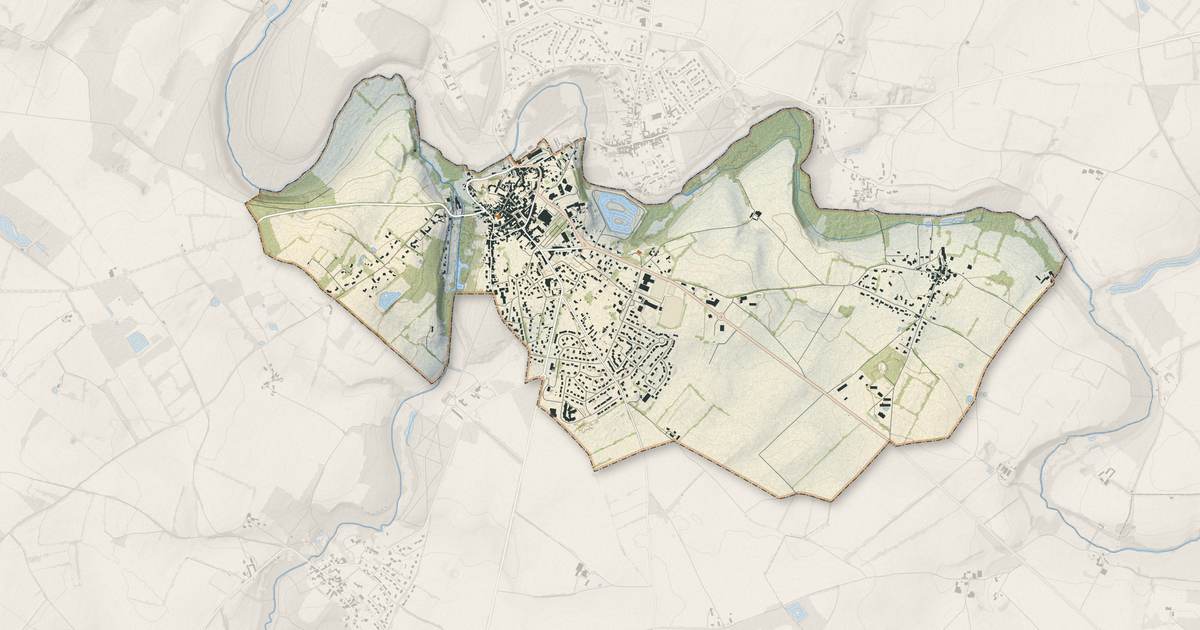 Portrait cartographique de Gençay : relief, eau, forêts, bâti et voies, calculés à partir des données de l'IGN