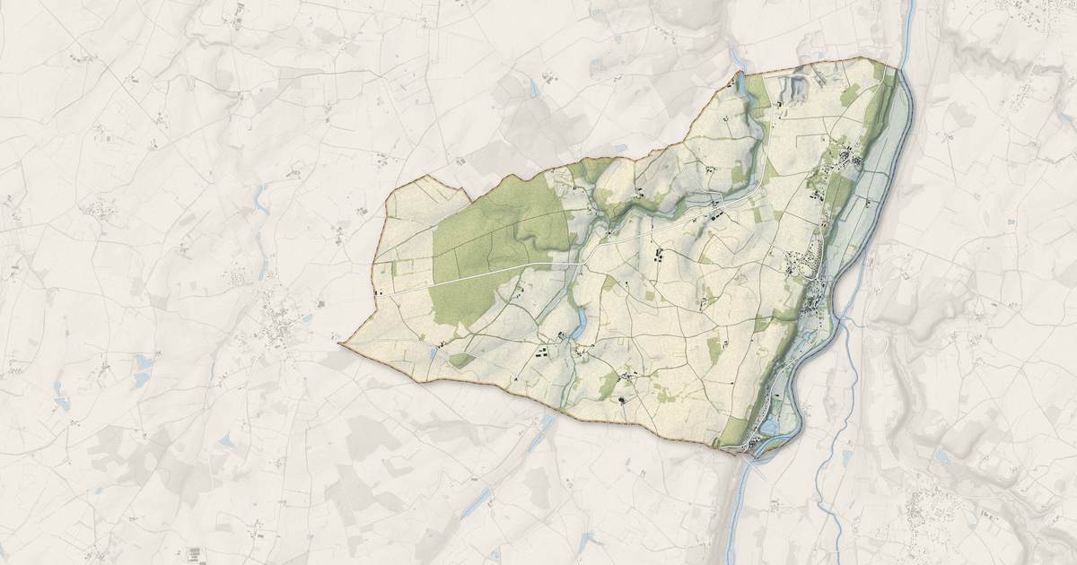 Portrait cartographique de Gouex : relief, eau, forêts, bâti et voies, calculés à partir des données de l'IGN