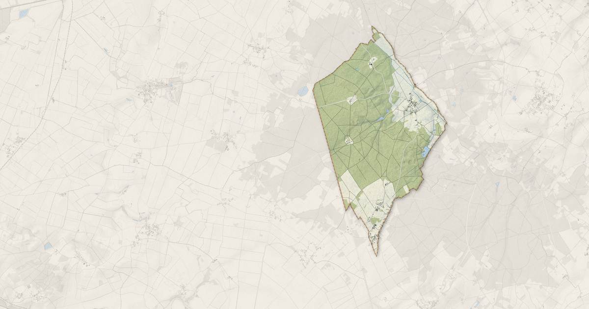 Portrait cartographique de Guesnes : relief, eau, forêts, bâti et voies, calculés à partir des données de l'IGN
