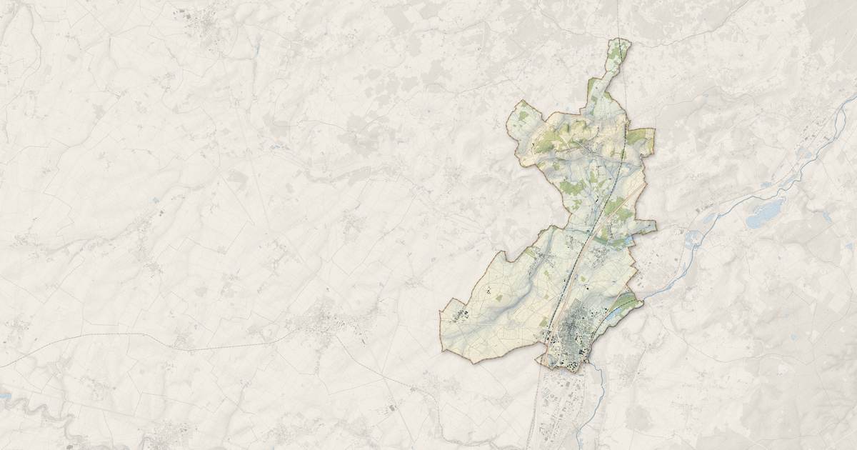 Portrait cartographique de Jaunay-Marigny : relief, eau, forêts, bâti et voies, calculés à partir des données de l'IGN