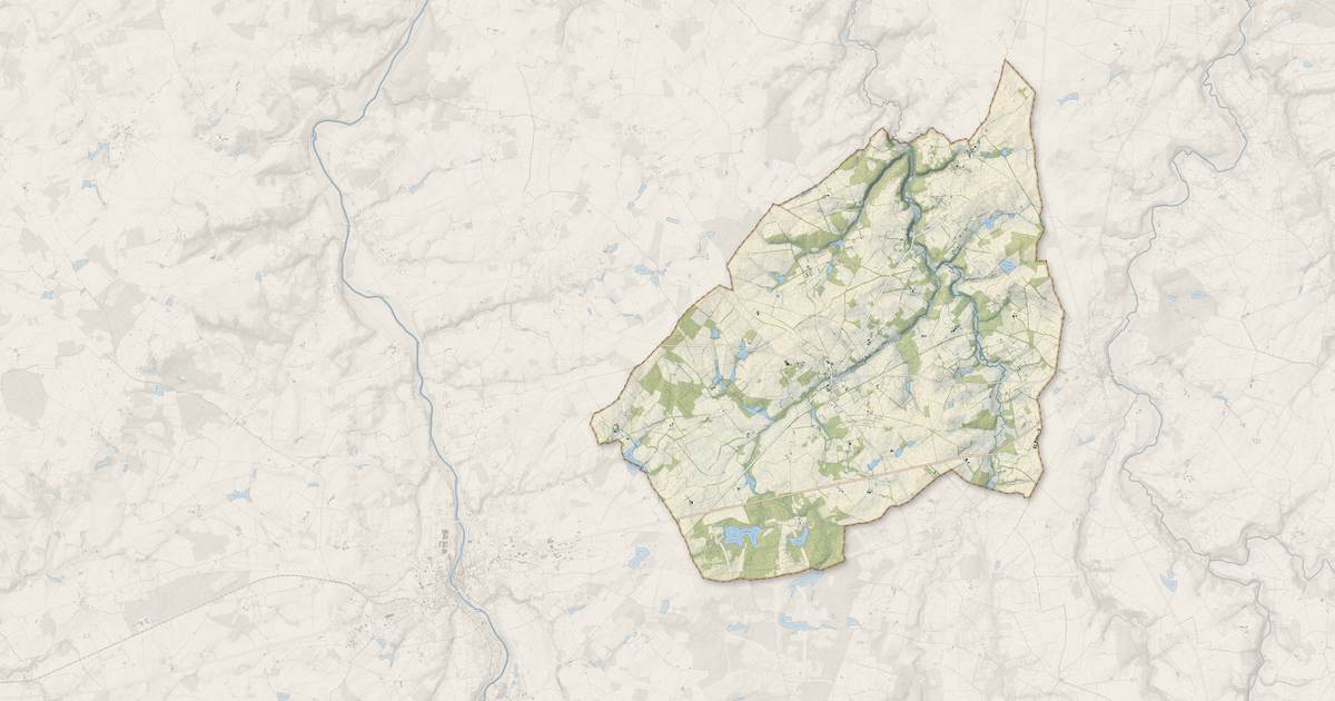 Portrait cartographique de Journet : relief, eau, forêts, bâti et voies, calculés à partir des données de l'IGN