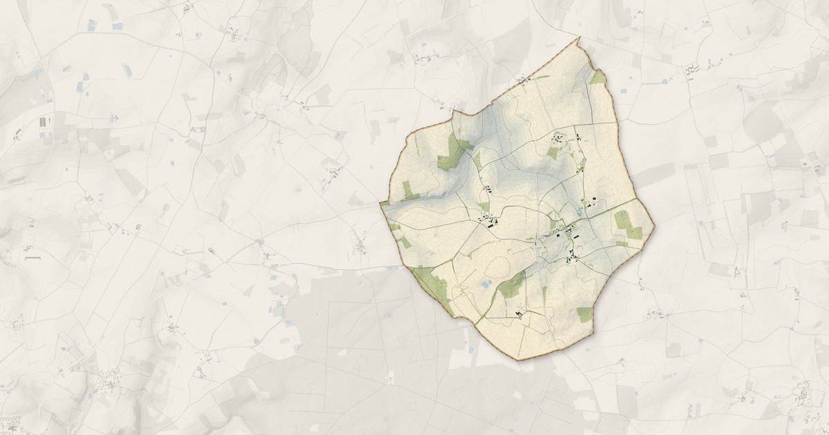 Portrait cartographique de Lauthiers : relief, eau, forêts, bâti et voies, calculés à partir des données de l'IGN