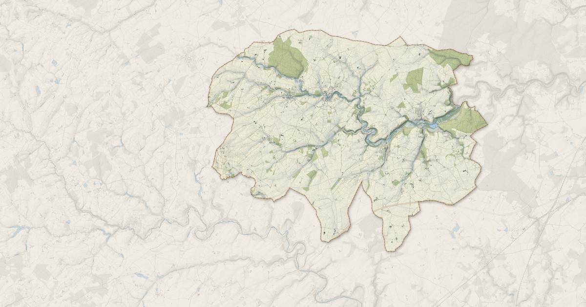 Portrait cartographique de Boivre-la-Vallée : relief, eau, forêts, bâti et voies, calculés à partir des données de l'IGN
