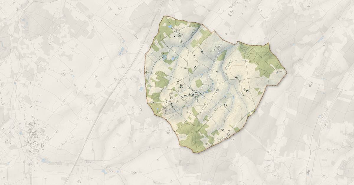 Portrait cartographique de Leigné-sur-Usseau : relief, eau, forêts, bâti et voies, calculés à partir des données de l'IGN