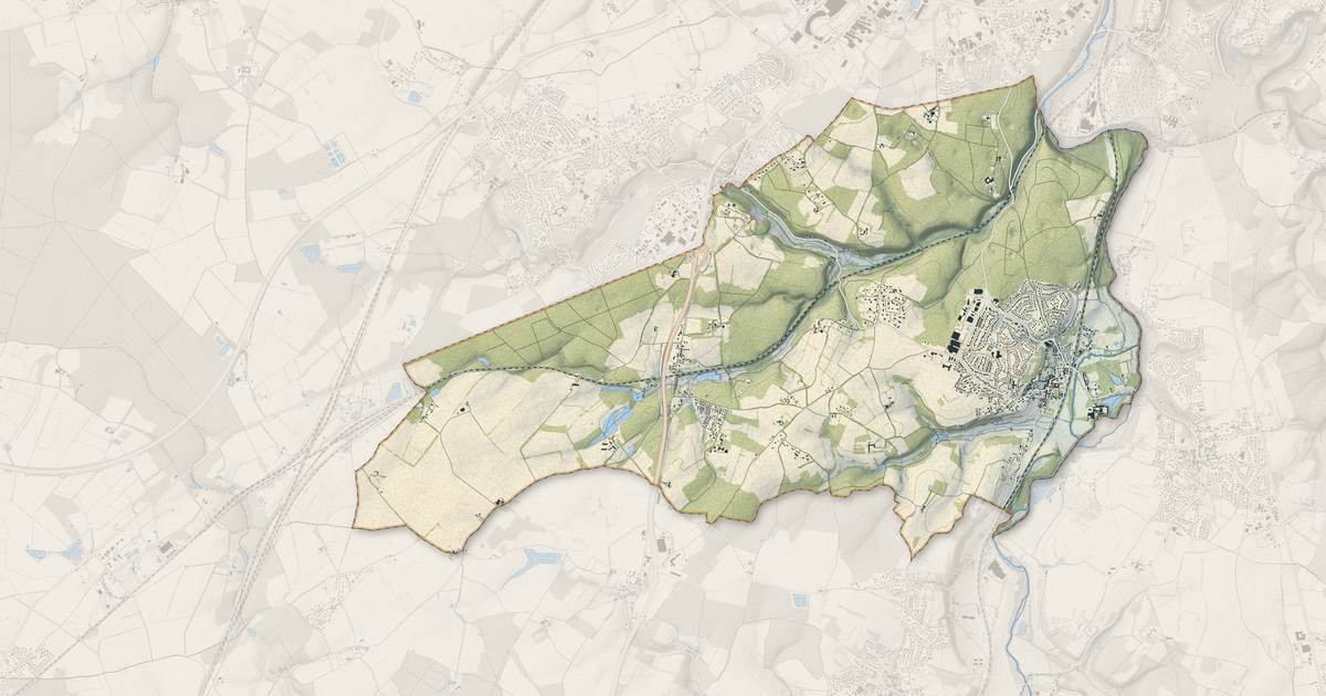 Portrait cartographique de Ligugé : relief, eau, forêts, bâti et voies, calculés à partir des données de l'IGN