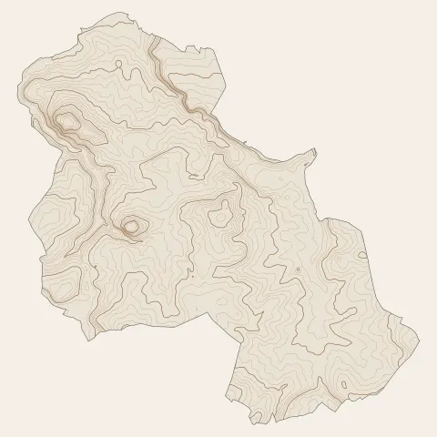 Loudun : courbes de niveau