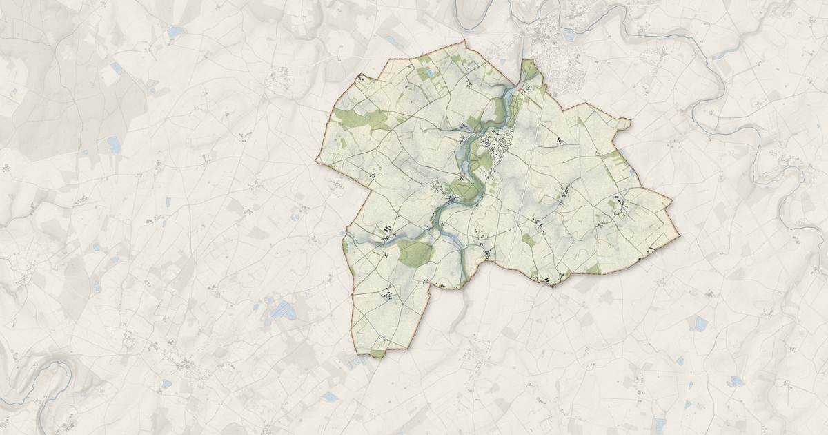 Portrait cartographique de Magné : relief, eau, forêts, bâti et voies, calculés à partir des données de l'IGN