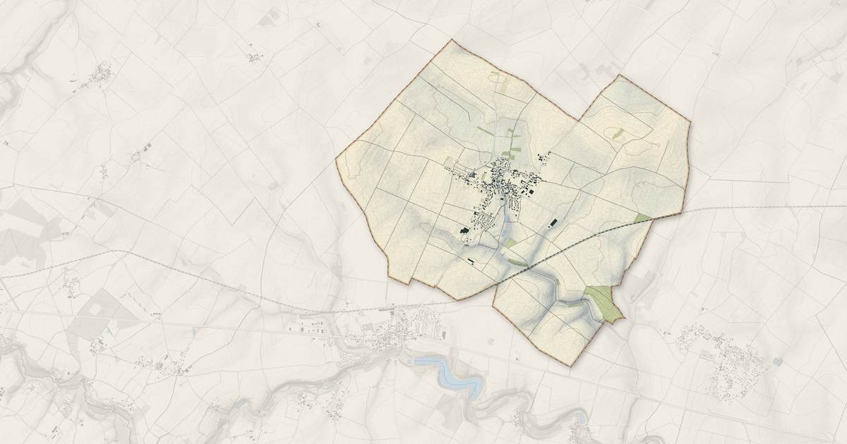 Portrait cartographique de Maillé : relief, eau, forêts, bâti et voies, calculés à partir des données de l'IGN